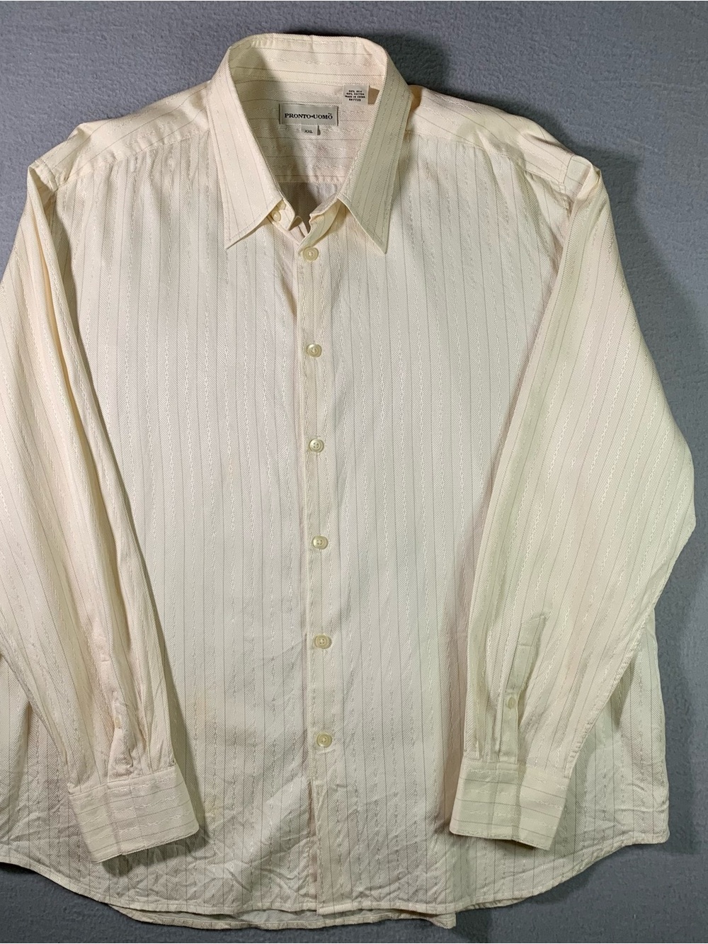 Pronto Uomo Cream Button-Down Long Sleeve Shirt XXL